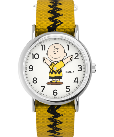 TW2R41100 Peanuts® x Timex Charlie Brown 38mm Fabric Strap Watch Primary Image