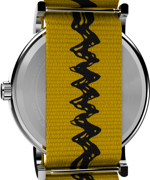 TW2R41100 Peanuts® x Timex Charlie Brown 38mm Fabric Strap Watch Caseback Image