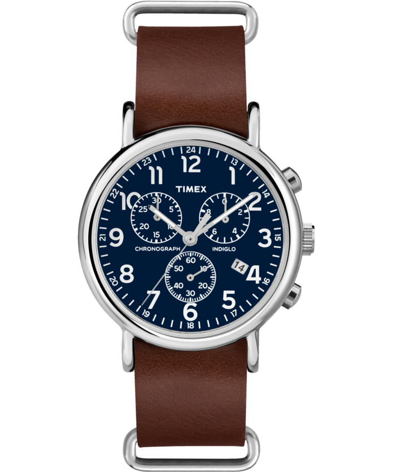 TW2R63200 Weekender Chronograph 40mm Leather Strap Watch Primary Image