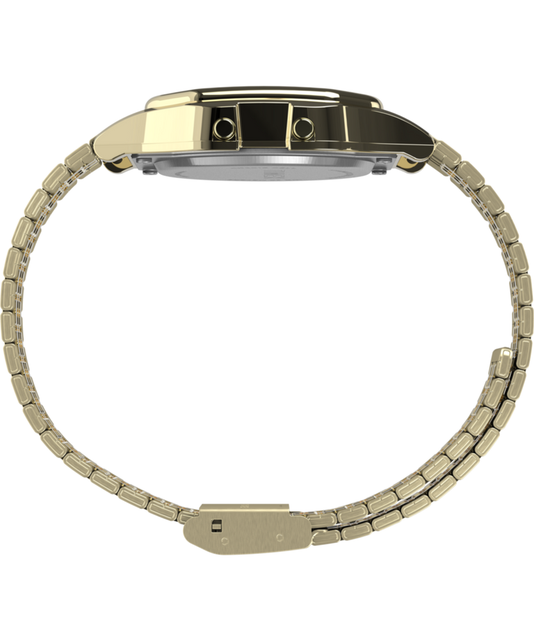 Imagen de perfil del reloj con brazalete de acero inoxidable Timex T80 de 34 mm TW2R79200