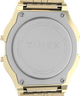 TW2R79200 Timex T80, reloj de 34 mm con brazalete de acero inoxidable. Imagen del fondo de la caja.