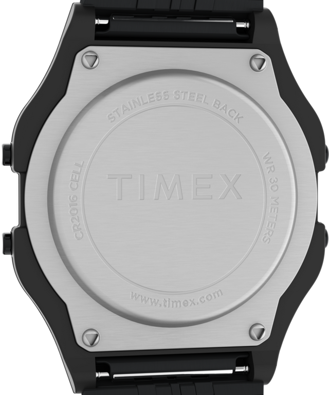 TW2R79400 Timex T80, reloj de 34 mm con brazalete de acero inoxidable: imagen del fondo de la caja