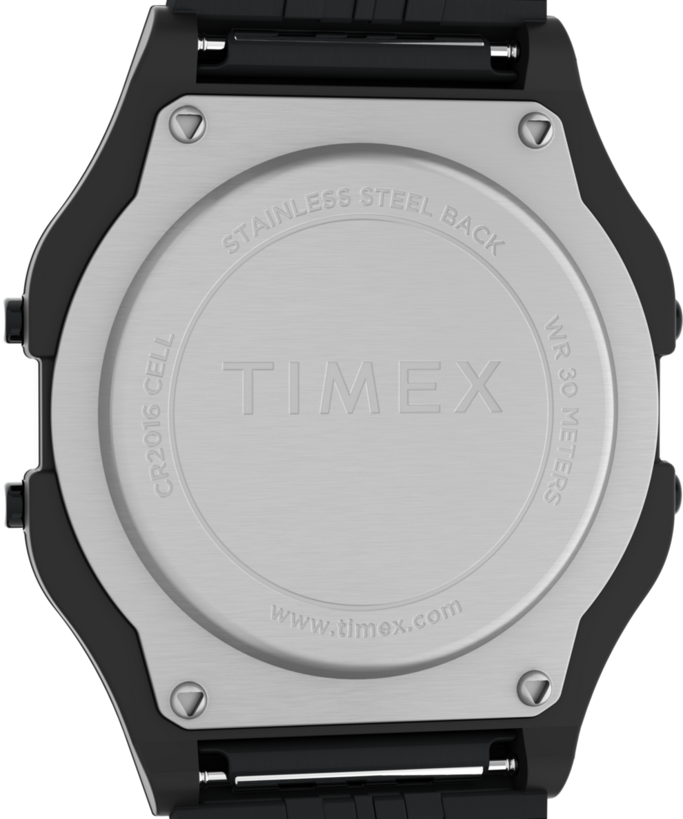 TW2R79400 Timex T80 34mm Stainless Steel Bracelet Watch Caseback Image