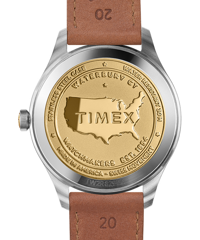 TW2R82900 American Documents® 41mm Leather Strap Watch Caseback Image