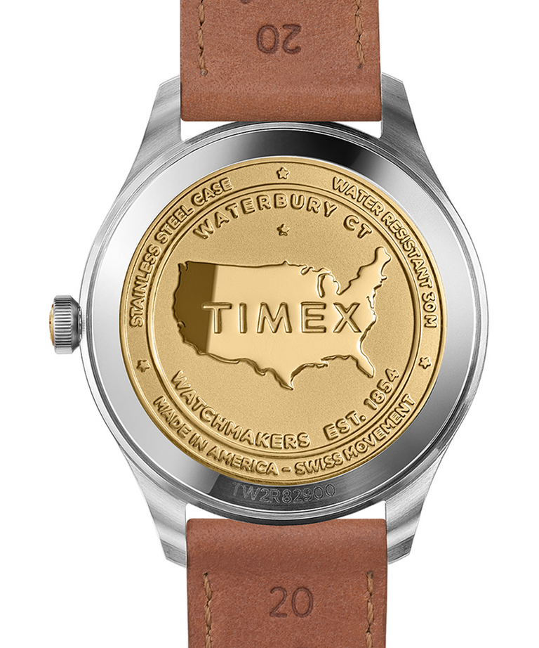 TW2R82900 American Documents® 41mm Leather Strap Watch Caseback Image