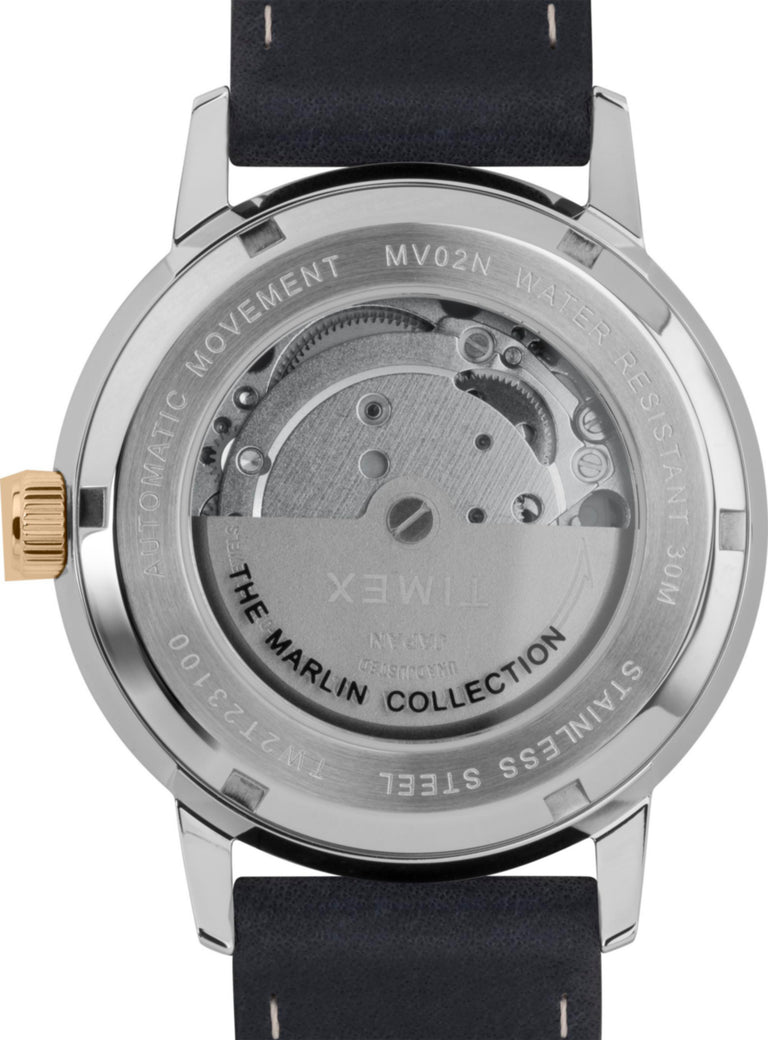 TW2T23100 Marlin® Automatic 40mm Leather Strap Watch Caseback Image