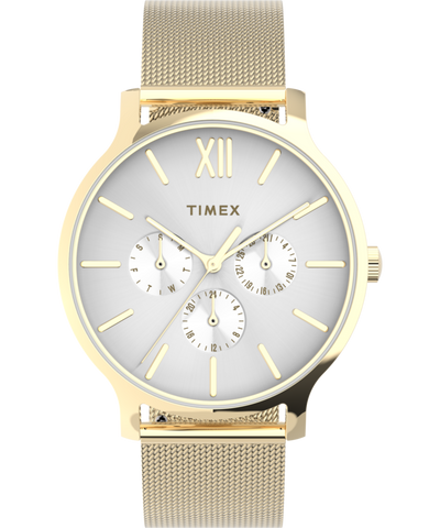 TW2T74600 Transcend™ Multifunction 38mm Stainless Steel Mesh Band Watch Primary Image