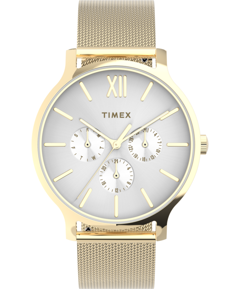 TW2T74600 Transcend™ Multifunction 38mm Stainless Steel Mesh Band Watch Primary Image