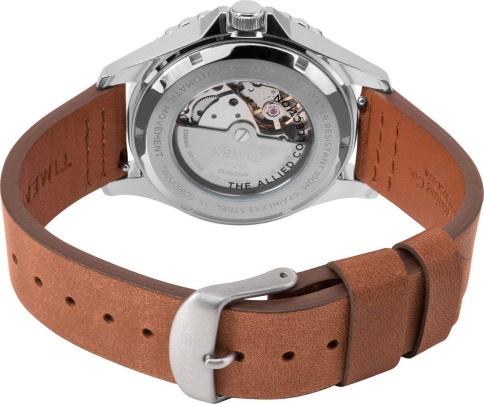 TW2U09800 Navi Automatic 41mm Leather Strap Watch Caseback Image