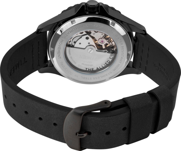 TW2U10000 Navi Automatic 41mm Leather Strap Watch Caseback Image