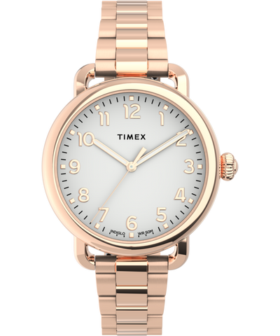 Timex® Standard 34mm Stainless Steel Bracelet Watch