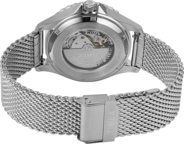 TW2U38200 Navi Automatic 41mm Stainless Steel Mesh Band Watch Caseback Image