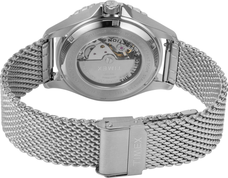 TW2U38200 Navi Automatic 41mm Stainless Steel Mesh Band Watch Caseback Image