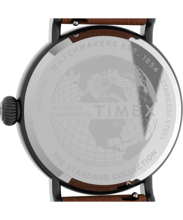 TW2U58600 Timex Standard 40mm Leather Strap Watch Caseback Image