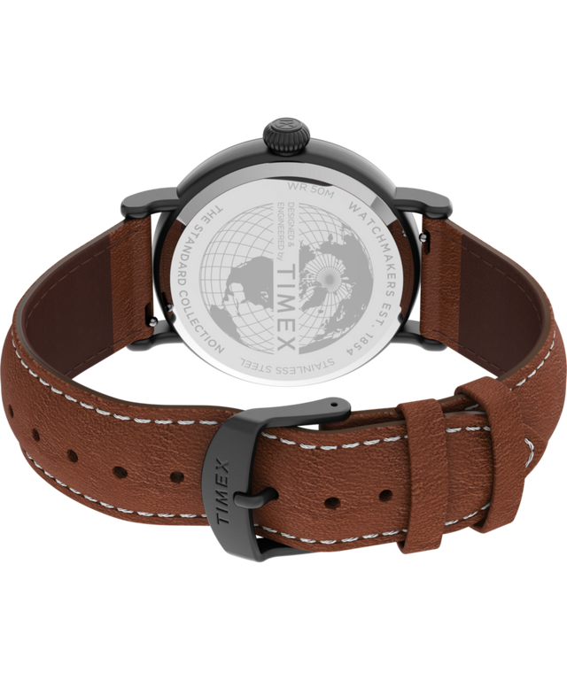 TW2U58600 Timex Standard 40mm Leather Strap Watch Caseback with Attachment Image