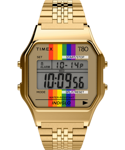 TW2U70800 Timex T80 Rainbow 34mm Stainless Steel Bracelet Watch Primary Image