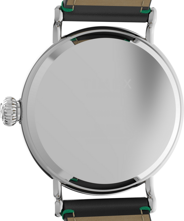 TW2U72300 Timex Standard x Peanuts Featuring Snoopy St Patrick's Day Caseback Image