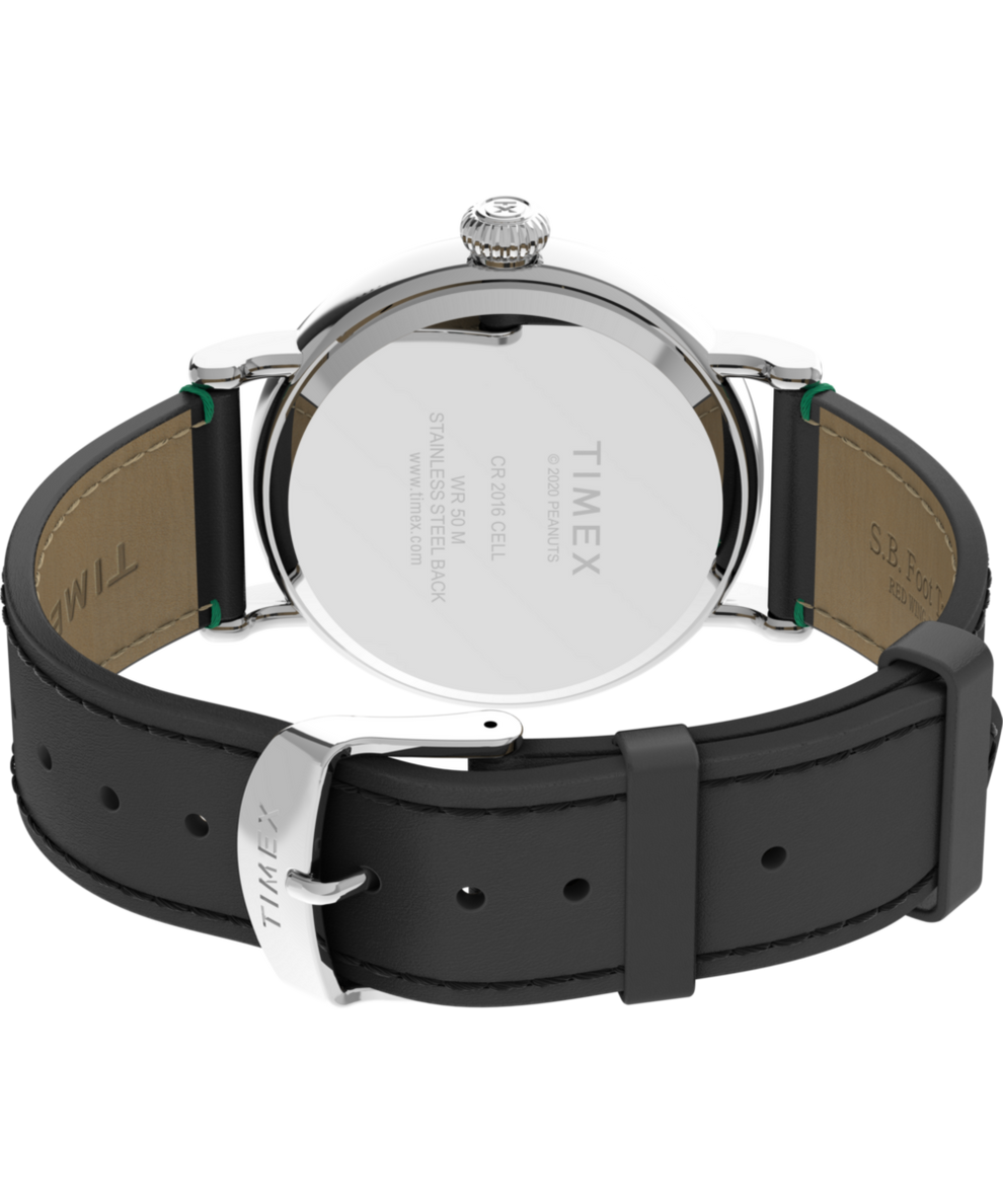 TW2U72300 Timex Standard x Peanuts Featuring Snoopy St Patrick's Day Caseback with Attachment Image