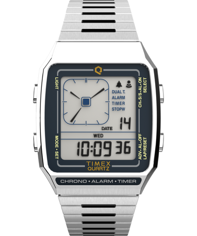 TW2U72400 Q Timex Reissue Digital LCA 32.5mm Stainless Steel Bracelet Watch Primary Image