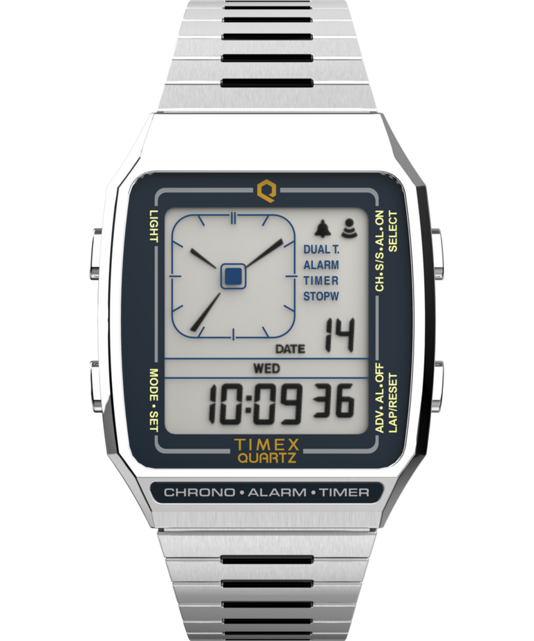 TW2U72400 Q Timex Reissue Digital LCA 32.5mm Stainless Steel Bracelet Watch Primary Image