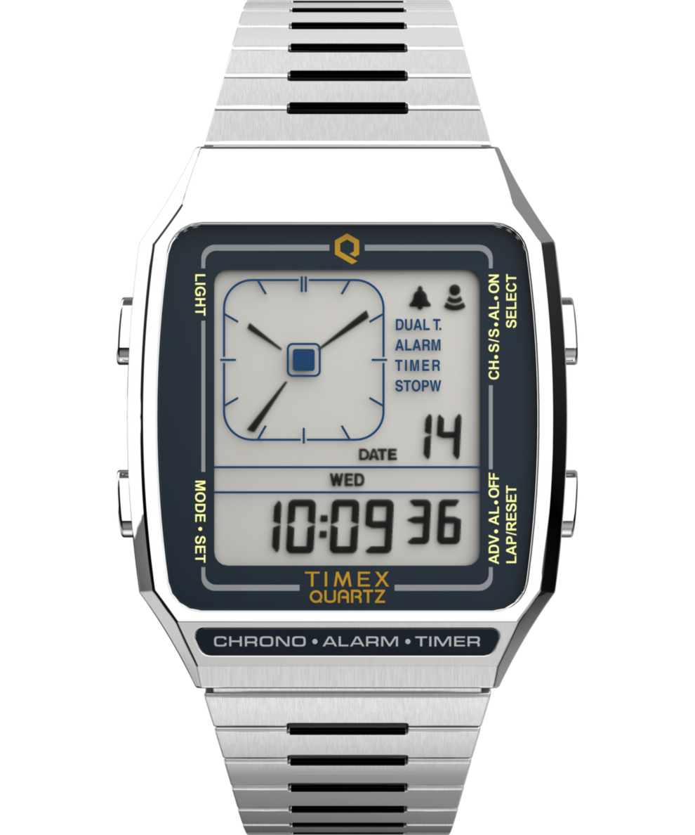 TW2U72400 Q Timex Reissue Digital LCA 32.5mm Stainless Steel Bracelet Watch Primary Image