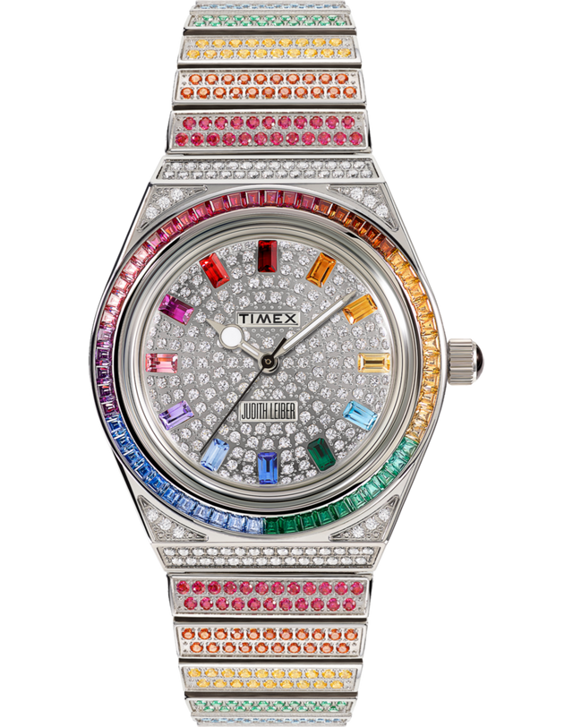 TW2U72600 Timex x Judith Leiber 38mm Stainless Steel Bracelet Watch with Austrian Crystals Primary Image