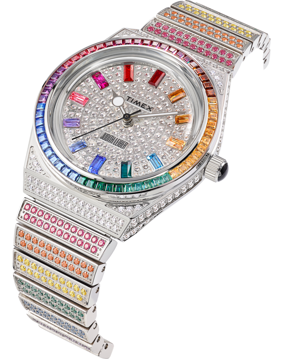 TW2U72600 Timex x Judith Leiber 38mm Stainless Steel Bracelet Watch with Austrian Crystals Profile Image