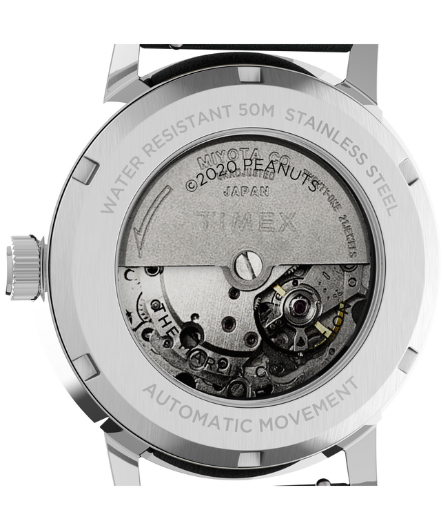 Marlin® Automatic x Peanuts Featuring Snoopy and Woodstock 40mm Leather Strap Watch
