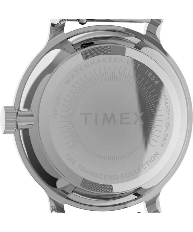 TW2U92900 Imagen del fondo de la caja del reloj Transcend™ con correa de malla de acero inoxidable de 31 mm