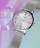 TW2U92900 Transcend™: Reloj con correa de malla de acero inoxidable de 31 mm. Imágenes de las siluetas clave de la campaña (fotos de producto)