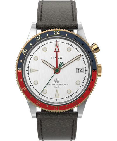 TW2U99100 Waterbury Traditional GMT 39mm Leather Strap Watch Primary Image