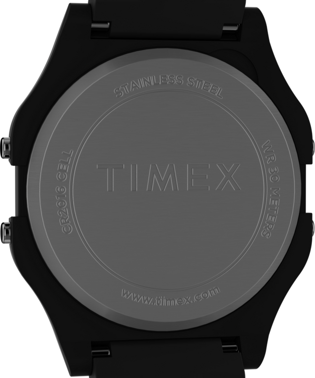 TW2V20000 Timex 80 36mm Glossy Black Resin Bracelet Watch Caseback Image