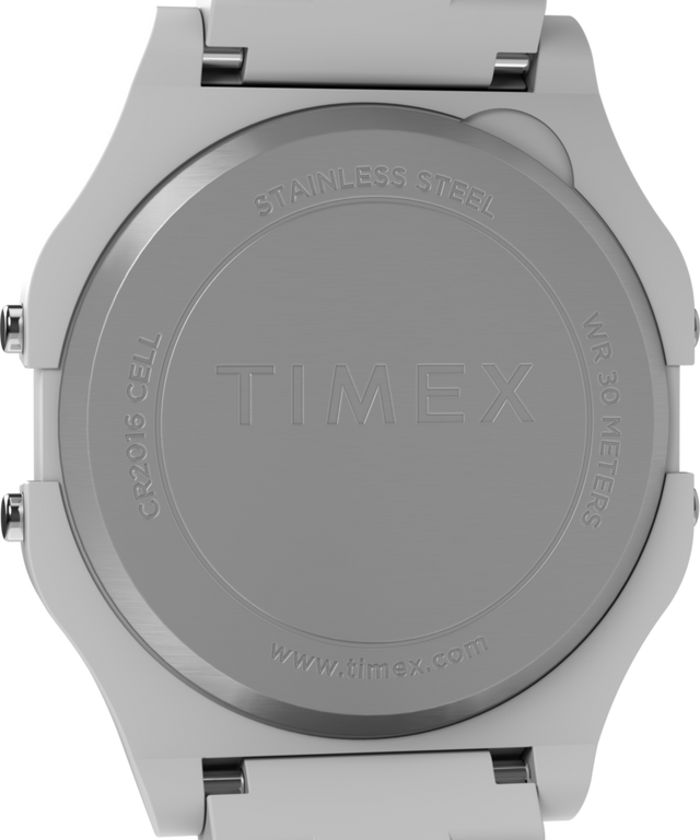 TW2V20100 Timex 80 36mm Glossy White Resin Bracelet Watch Caseback Image
