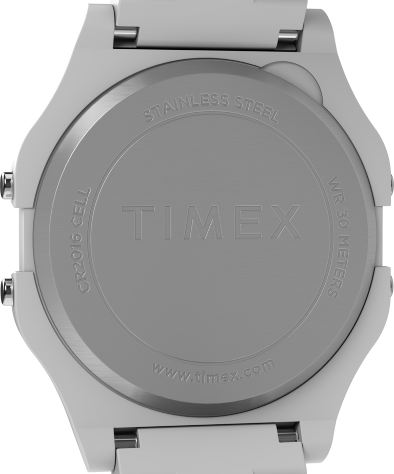 TW2V20100 Timex 80 36mm Glossy White Resin Bracelet Watch Caseback Image