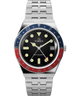 TW2V38000 Q Reloj Timex GMT de 38 mm con brazalete de acero inoxidable. Imagen principal
