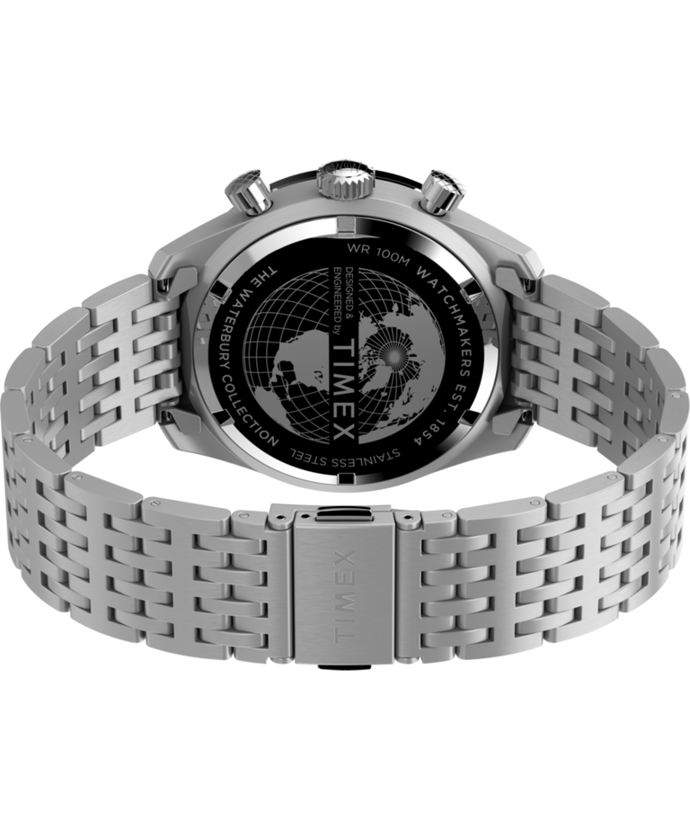 TW2V42400 Cronógrafo Waterbury de 41 mm con brazalete de acero inoxidable: imagen del fondo de la caja con accesorio