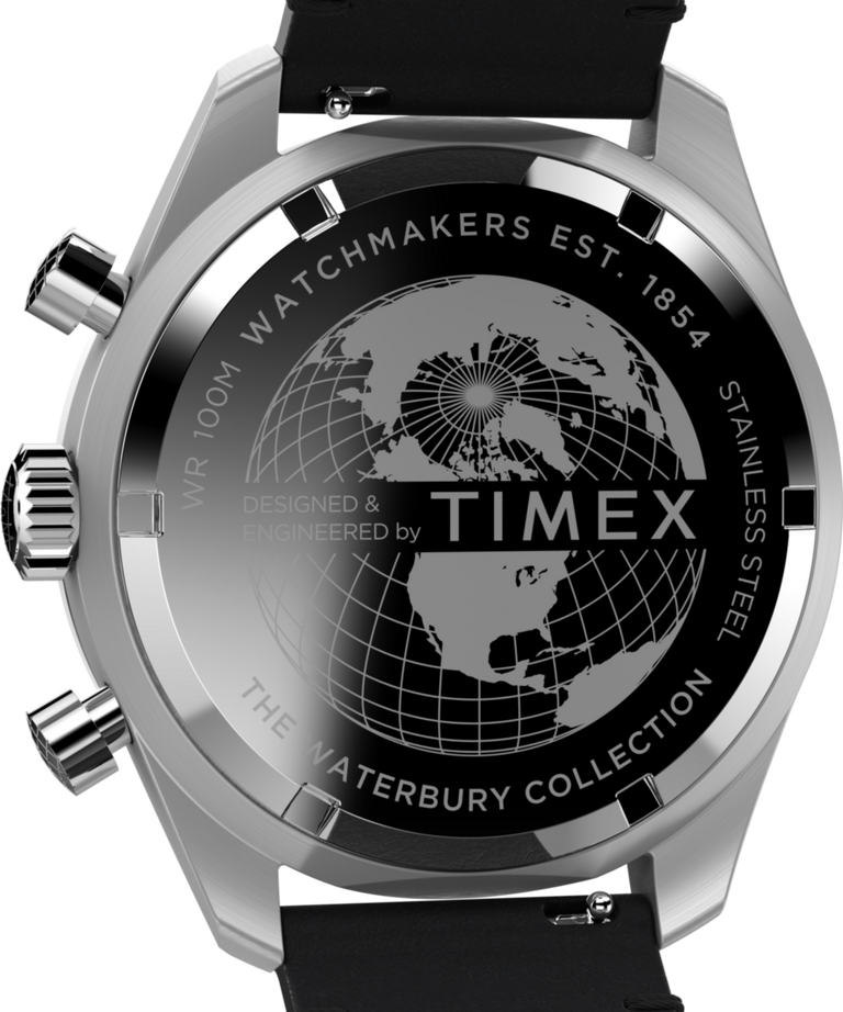 TW2V42500 Waterbury Cronógrafo de 41 mm con correa de piel: imagen del fondo de la caja del reloj
