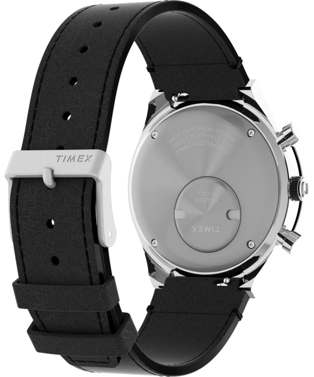 TW2V42700 Q Reloj Timex Cronógrafo de 40 mm con correa de piel. Imagen del fondo de la caja con accesorio