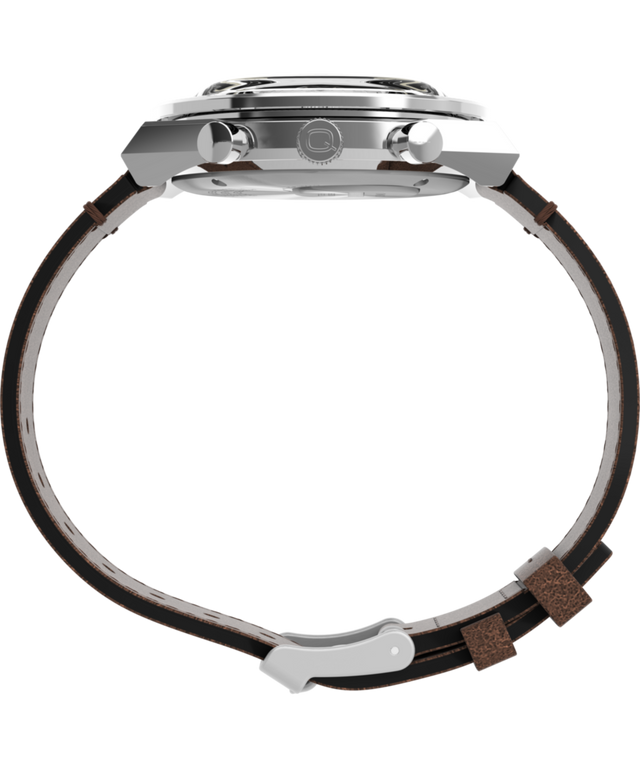 TW2V42800 Q Timex Cronógrafo de 40 mm con correa de piel: imagen de perfil del reloj