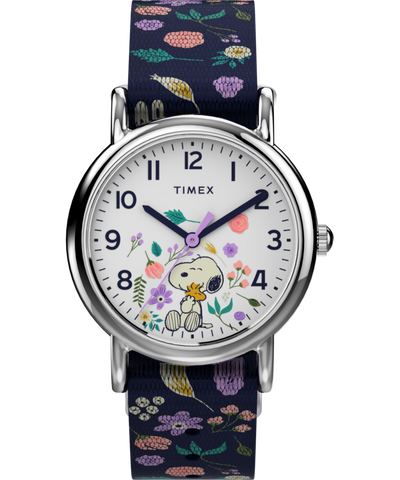 TW2V45900 Timex Weekender x Peanuts Floral 31mm Fabric Strap Watch Primary Image