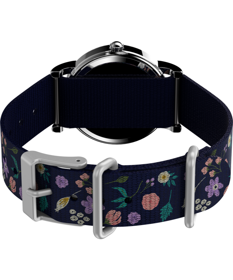 TW2V45900 Timex Weekender x Peanuts Floral 31mm Fabric Strap Watch Caseback with Attachment Image