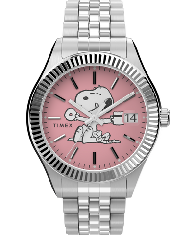 TW2V47400 Peanuts® x Timex Legacy 34mm Stainless Steel Bracelet Watch Primary Image