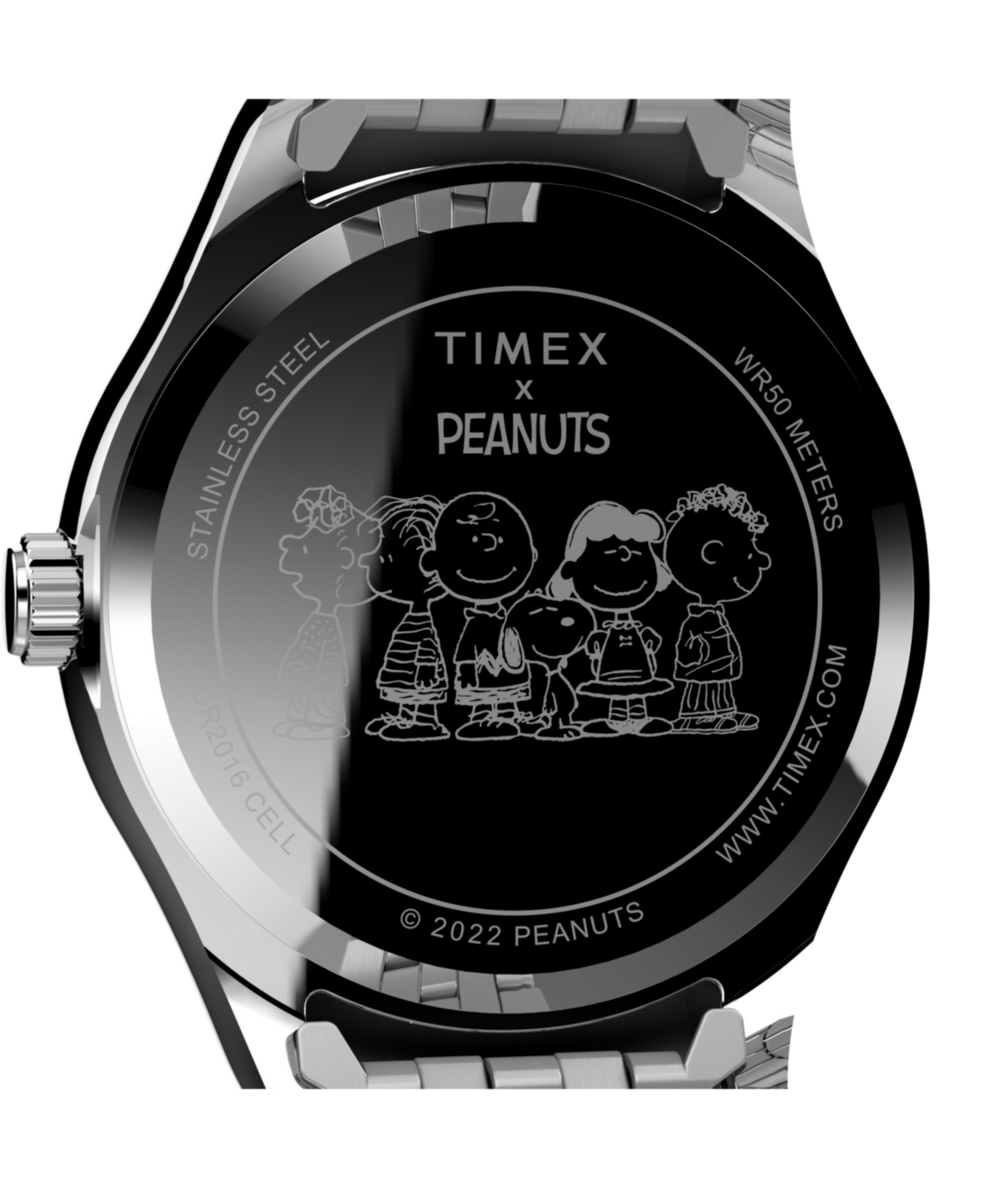 TW2V47400 Timex Legacy x Peanuts 34mm Stainless Steel Bracelet Watch Caseback Image