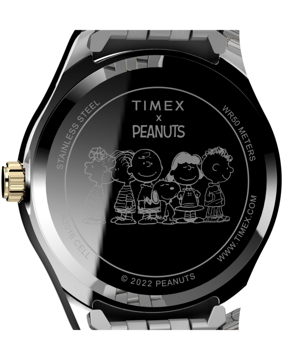 TW2V47500 Timex Legacy x Peanuts 34mm Stainless Steel Bracelet Watch Caseback Image