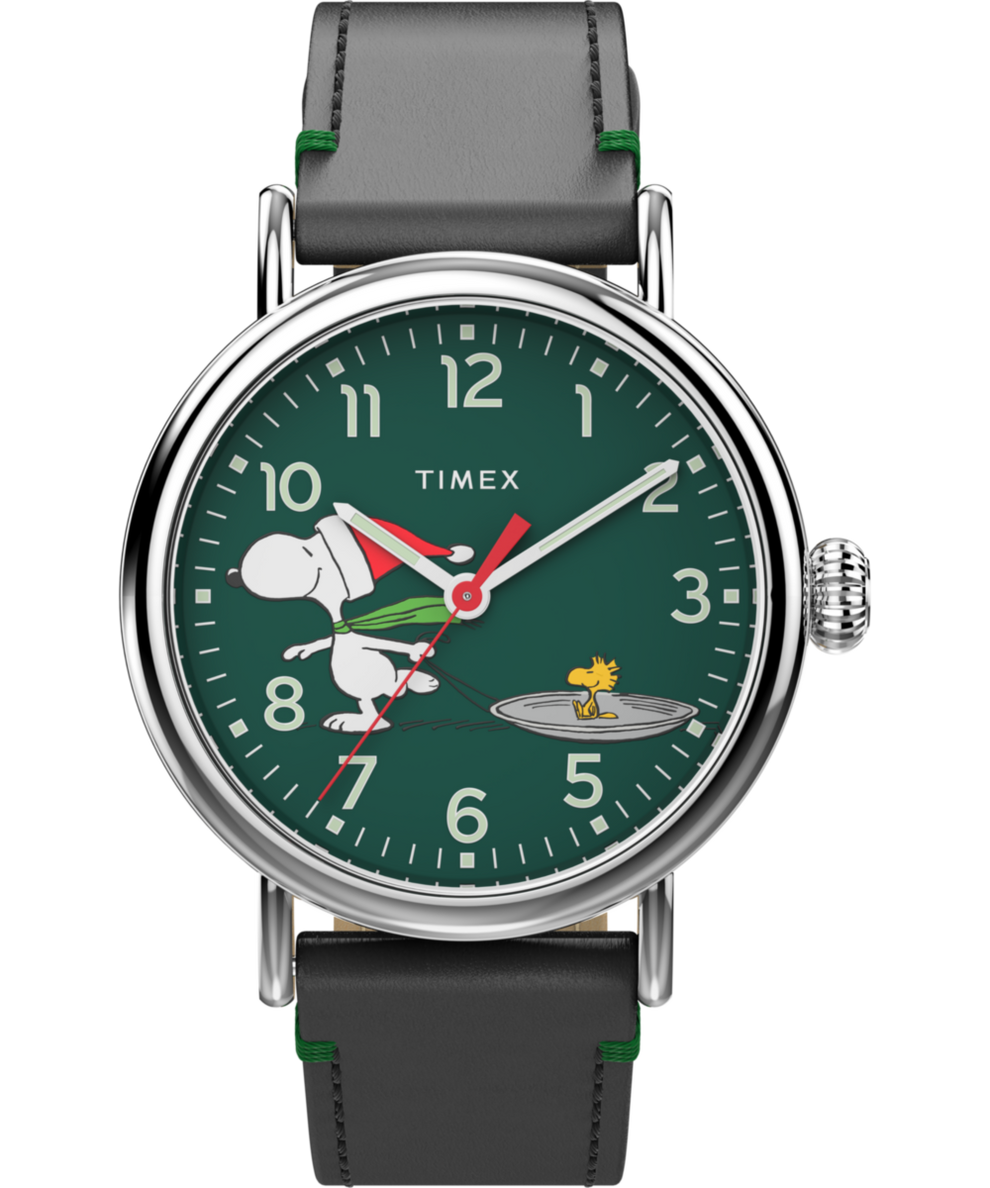 Timex Standard x Peanuts Featuring Snoopy Ice Skating 40mm Leather Str -  TW2V60200 | Timex US