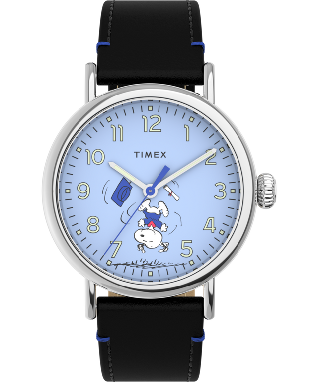 TW2V60300 Timex Standard x Peanuts Featuring Snoopy Graduation 40mm Leather Strap Watch Primary Image