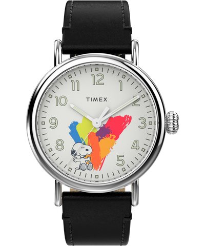 TW2V60900 Timex Standard x Peanuts Dream in Color 40mm Leather Strap Watch Primary Image