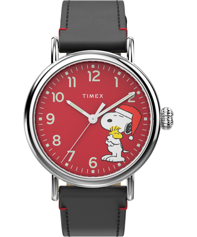 TW2V61100 Timex Standard x Peanuts Featuring Snoopy Holiday 40mm Leather Strap Watch Primary Image