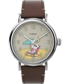 TW2V61200 Peanuts® x Timex Standard: reloj de 40 mm con correa de piel y Snoopy en la playa. Imagen principal