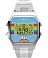 TW2V61300 Peanuts® x Timex 80 Dream in Color 34mm Stainless Steel Bracelet Watch Primary Image